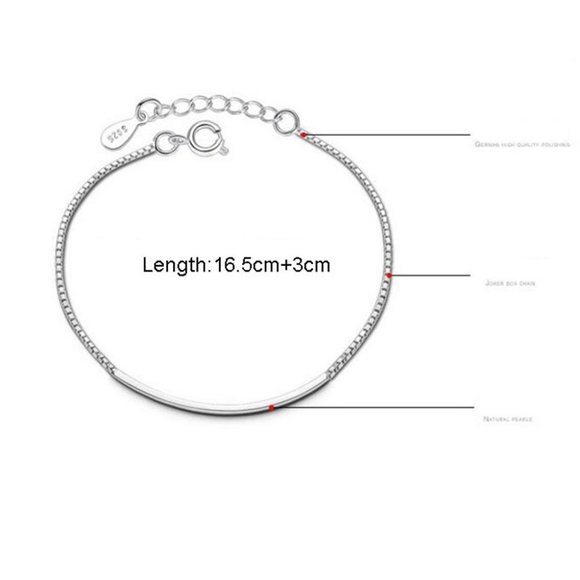 NEW 925 Sterling Silver Simple Bar Bracelet H - Picture 7 of 7